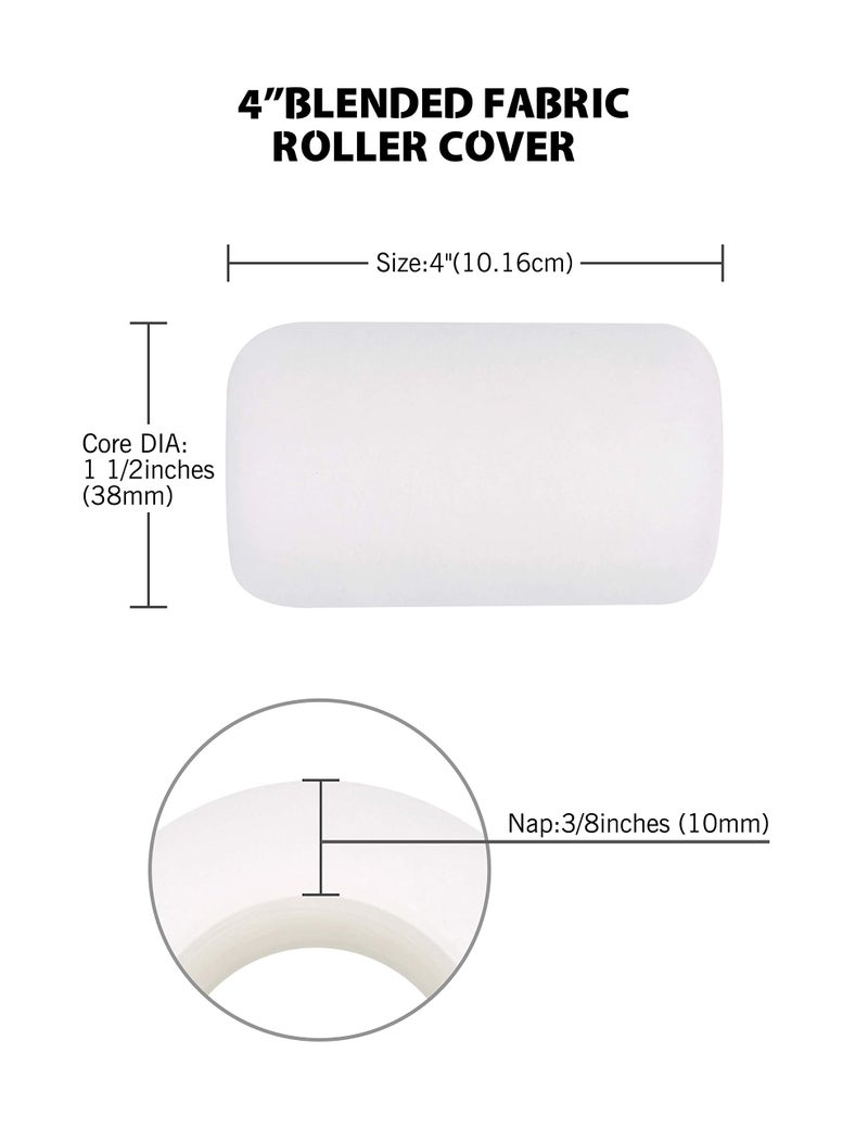 ROLLINGDOG 4 Inch Mini Roller - 3/8" Nap Roller Covers,Small Paint Roller for Wall, Trim, Detail Painting - Image 3